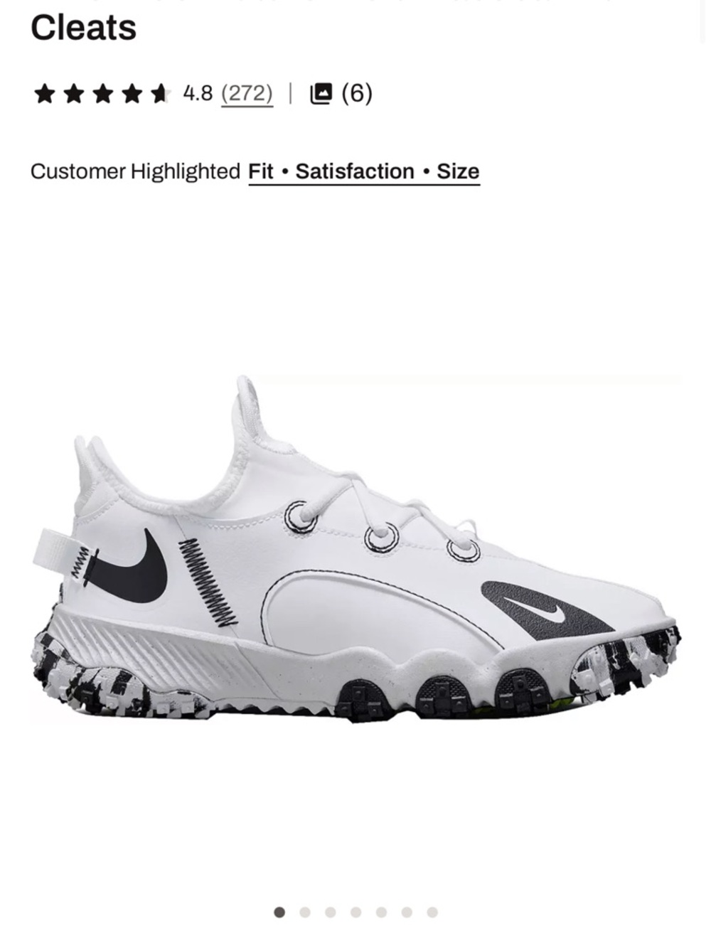 Nike Kids White and Black Future Field Baseball/softball Turf Cleats